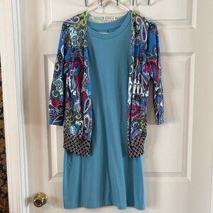 Joseph Blue and Multicolor sleeveless Dress